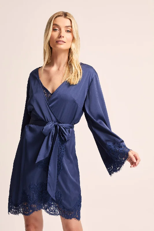 women's pajamas for those who appreciate soft, breathable fabricsSian Robe - Navy