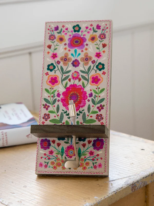 women's pajamas for gift-givingWooden Phone Stand - Folk Flower